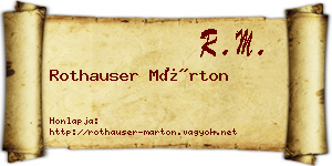 Rothauser Márton névjegykártya